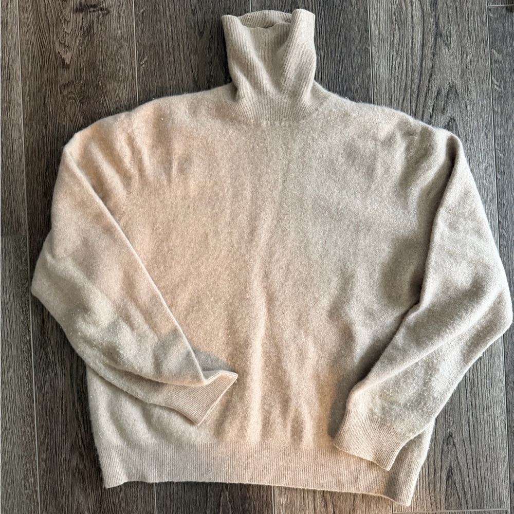 Men's Beige Turtleneck Sweater